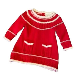 Heirloom by Polly Flinders Red Knitted‎ Dress 3-6 Months